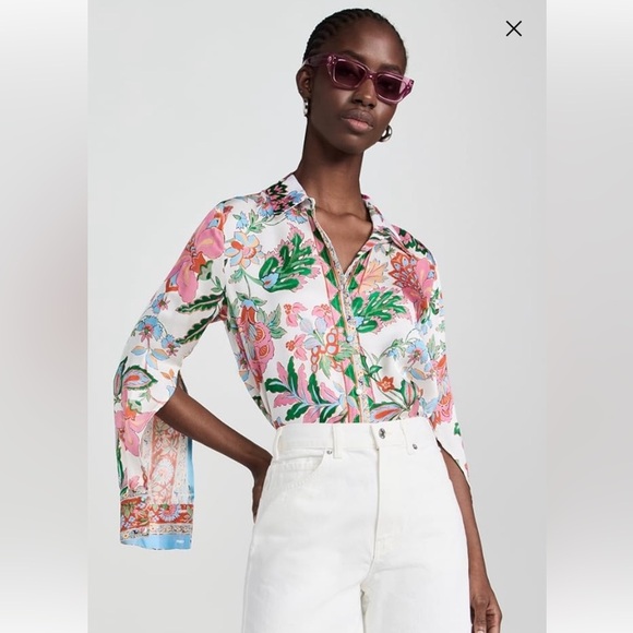 MISA Roya Split-Sleeve Floral Top - Small - Picture 3 of 12